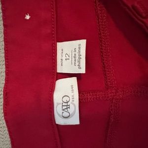 Cato red pants size 12